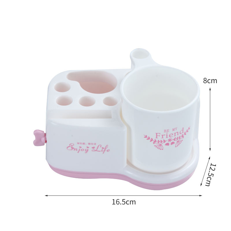 Fogkefetartó beépített pastadózóval és szájöblítő pohárral