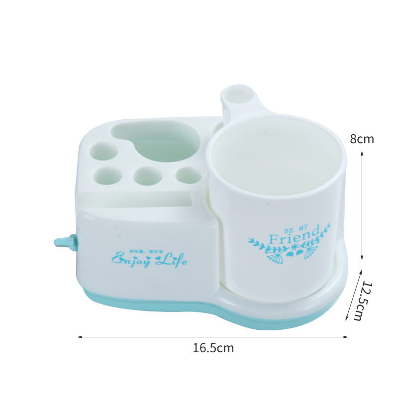 Fogkefetartó beépített pastadózóval és szájöblítő pohárral