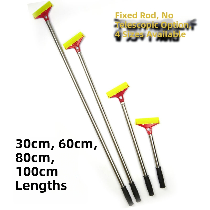 Πολυλειτουργικός τηλεσκοπικός σκραπέρ με αλουμινένιο σώμα λεπίδας και λαβή από ατσάλι, μακρύς σχεδιασμός με κάλυμμα, για οικιακό καθαρισμό γυαλιού και δαπέδων