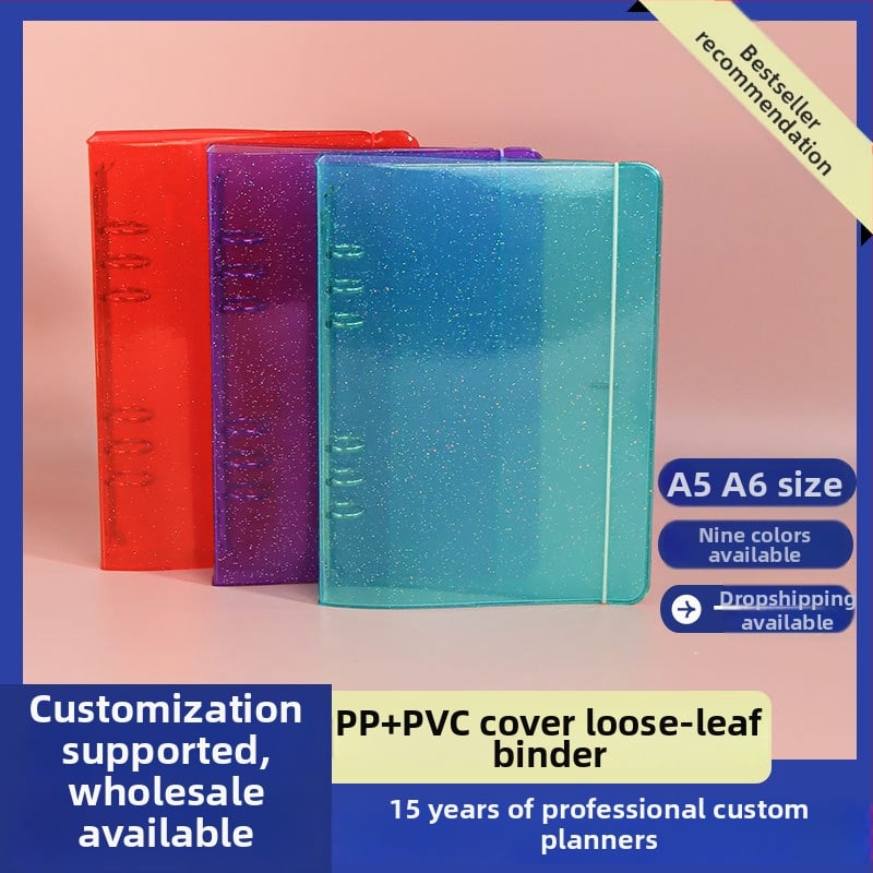 Дневник за водене на записи с PVC корица, свободно подвързан, креативен стил, 1–50 страници