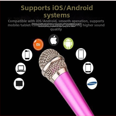 Мобилен караоке микрофон с интегрирани слушалки, Bluetooth 5.0, честотен диапазон 100 Hz - 20 kHz, SNR >= 70 dB, модел 001, без вградена батерия