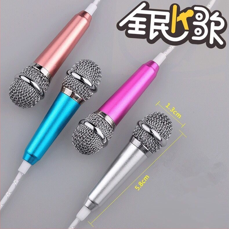 Мобилен караоке микрофон с интегрирани слушалки, Bluetooth 5.0, честотен диапазон 100 Hz - 20 kHz, SNR >= 70 dB, модел 001, без вградена батерия