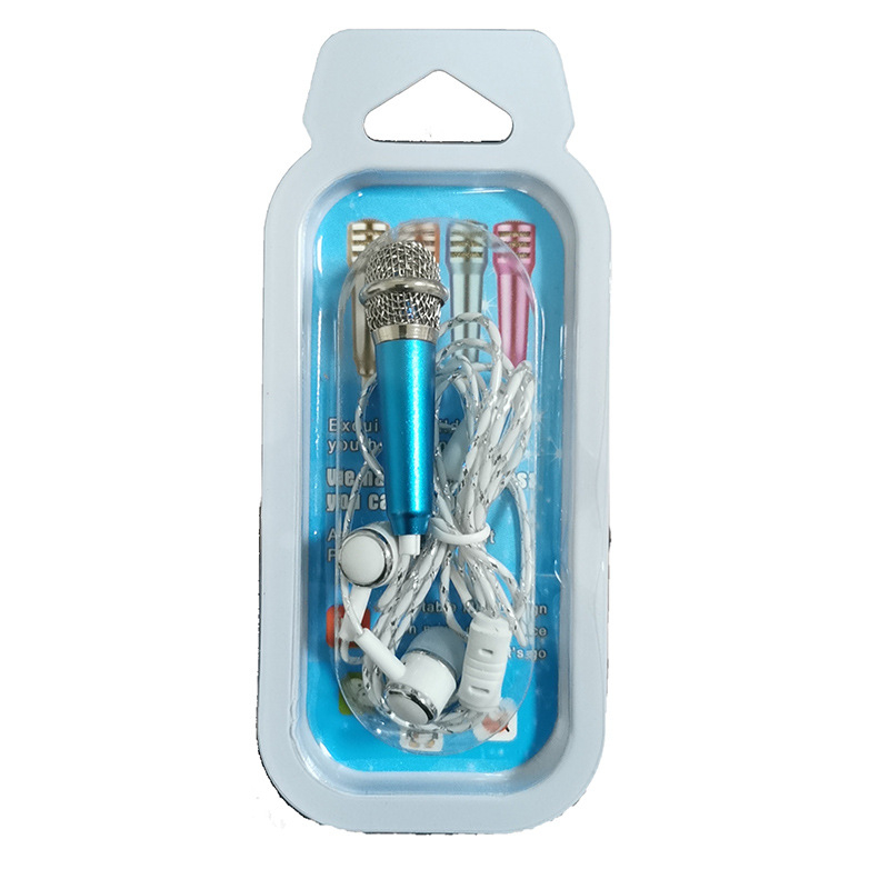 Мобилен караоке микрофон с интегрирани слушалки, Bluetooth 5.0, честотен диапазон 100 Hz - 20 kHz, SNR >= 70 dB, модел 001, без вградена батерия