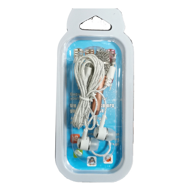 Мобилен караоке микрофон с интегрирани слушалки, Bluetooth 5.0, честотен диапазон 100 Hz - 20 kHz, SNR >= 70 dB, модел 001, без вградена батерия