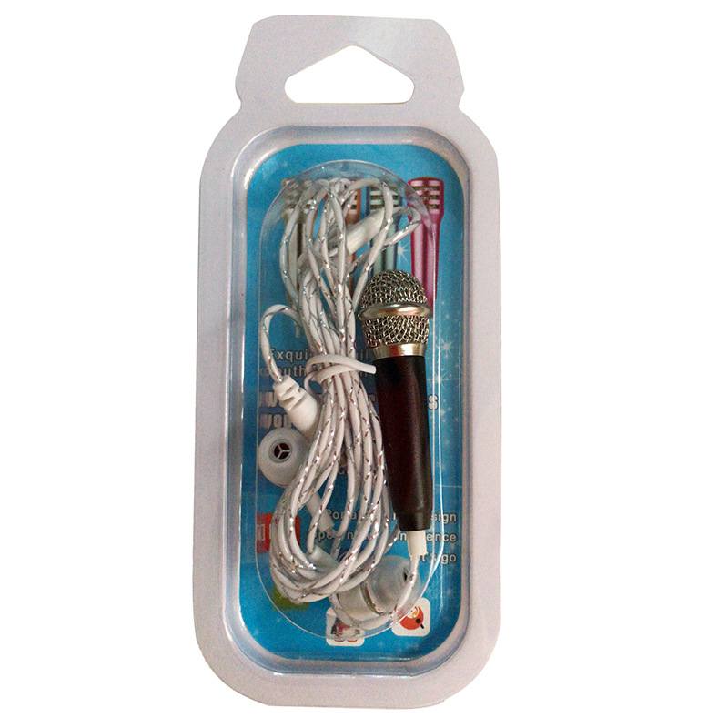 Мобилен караоке микрофон с интегрирани слушалки, Bluetooth 5.0, честотен диапазон 100 Hz - 20 kHz, SNR >= 70 dB, модел 001, без вградена батерия