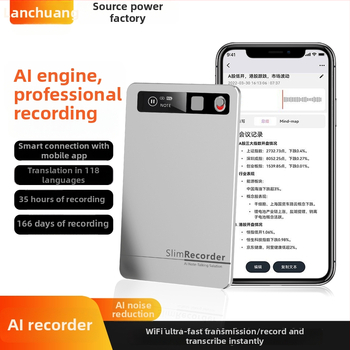 AI prekladač a zaznamovač konferencií, 3-mikrofónová súprava, Bluetooth, MP3, 64GB