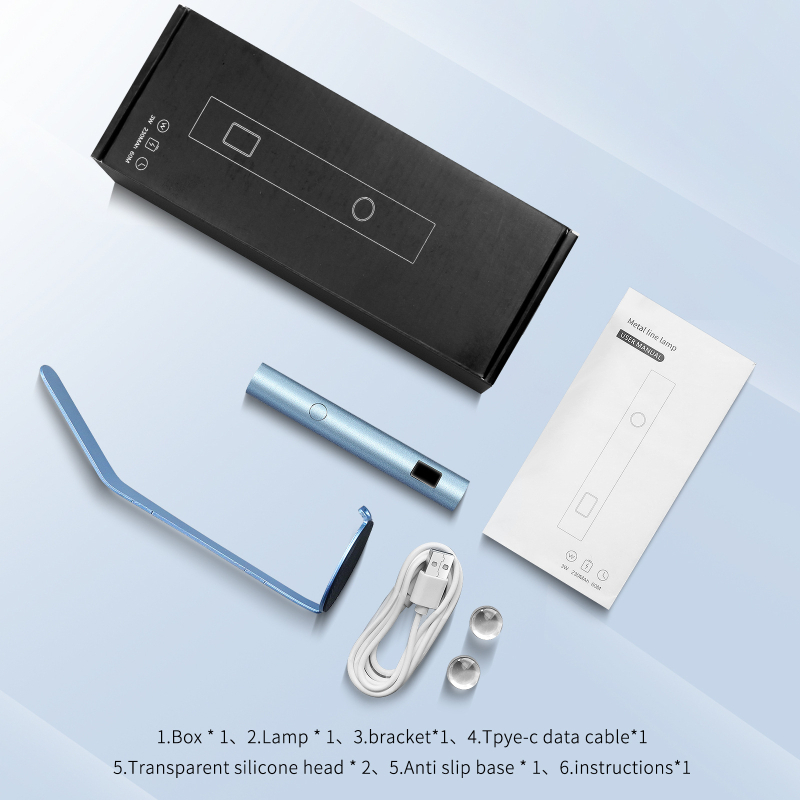 Лампа за сушене на гел лак – ръчна, метална линейна форма, презареждаща се, за гел нокти, модел One-Line Lamp