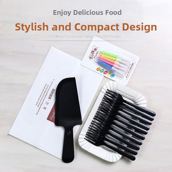 Комплект чинии за рожден ден: еднократни чинии и прибори, четири в едно – Unique, правоъгълна форма, модерен минималистичен стил