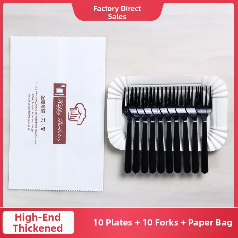 Комплект чинии за рожден ден: еднократни чинии и прибори, четири в едно – Unique, правоъгълна форма, модерен минималистичен стил