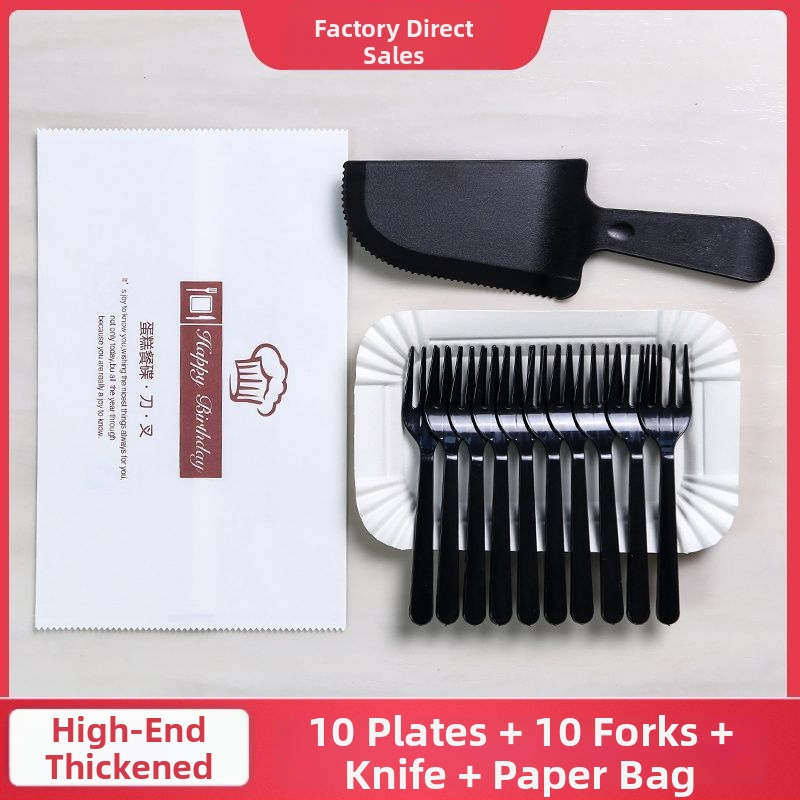 Комплект чинии за рожден ден: еднократни чинии и прибори, четири в едно – Unique, правоъгълна форма, модерен минималистичен стил