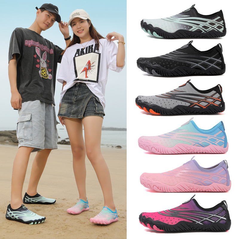 Παπούτσια για περάσματα σε ποτάμι, unisex, χαμηλό προφίλ, επάνω μέρος Lycra ελαστικό, εσωτερικό από διχτυώτο ύφασμα, εξωτερική σόλα από φυσικό καουτσούκ