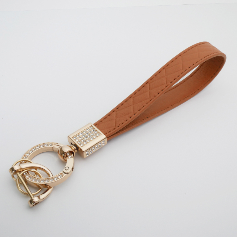 Ключодържател с удължена ромбовидна рамка с три страни, текстурирана повърхност, пръстен за ключове, цинкова сплав