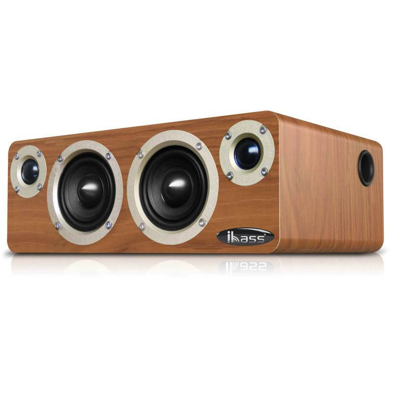 Sistem de boxe Bluetooth din lemn pentru desktop, cu 4 difuzoare + subwoofer, 60W, răspuns în frecvențe 55Hz–18.5kHz, SNR ≥95dB, Bluetooth 5.0, rază de 10m, alimentare externă, telecomandă