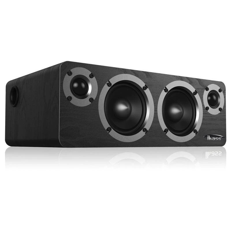 Sistem de boxe Bluetooth din lemn pentru desktop, cu 4 difuzoare + subwoofer, 60W, răspuns în frecvențe 55Hz–18.5kHz, SNR ≥95dB, Bluetooth 5.0, rază de 10m, alimentare externă, telecomandă