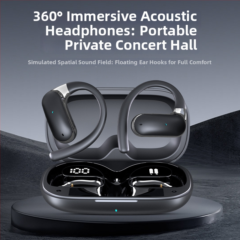 YYK-Q65 Bluetooth slúchadlá so športovým uchom, bezdrôtový dosah 10 m, dotykové ovládanie, PC+ABS, 86 g