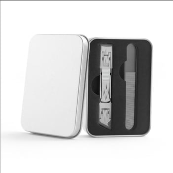 Φορητό αναδιπλούμενο σετ νυχιών από ανοξείδωτο ατσάλι με διπλή κεφαλή