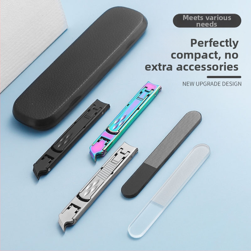 Φορητό αναδιπλούμενο σετ νυχιών από ανοξείδωτο ατσάλι με διπλή κεφαλή