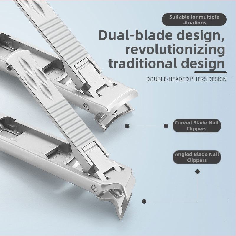 Φορητό αναδιπλούμενο σετ νυχιών από ανοξείδωτο ατσάλι με διπλή κεφαλή