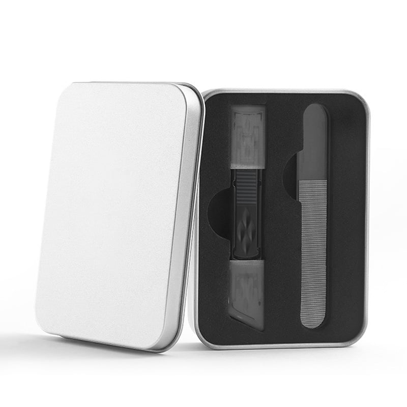 Φορητό αναδιπλούμενο σετ νυχιών από ανοξείδωτο ατσάλι με διπλή κεφαλή