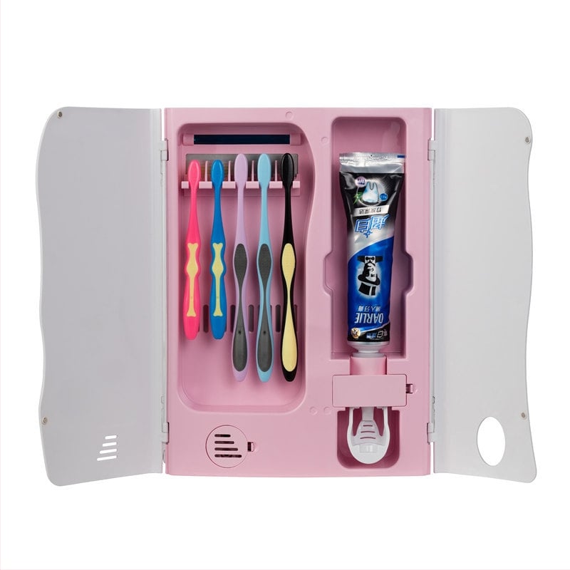 UV-fogkefetisztító szekrényajtóval, szárítás és fertőtlenítés, automata fogkrém adagoló, otthoni használatra