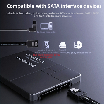 JH Jinghua SATA3.0 dátový line Straight-to-Bend SATA kábel, bezkyslíková meď, vstrekovanie, adaptér