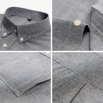 Cămașă Kinton Crocodile Oxford Spinning, din bumbac, guler pătrat, mâneci lungi