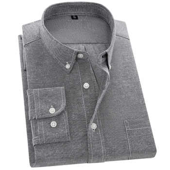 Cămașă Kinton Crocodile Oxford Spinning, din bumbac, guler pătrat, mâneci lungi