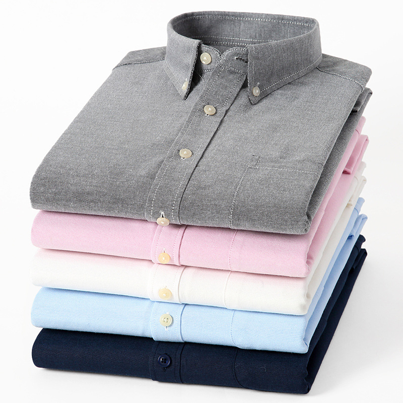 Cămașă Kinton Crocodile Oxford Spinning, din bumbac, guler pătrat, mâneci lungi