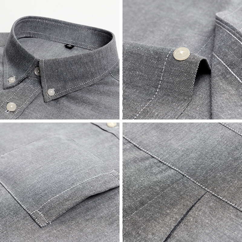 Cămașă Kinton Crocodile Oxford Spinning, din bumbac, guler pătrat, mâneci lungi