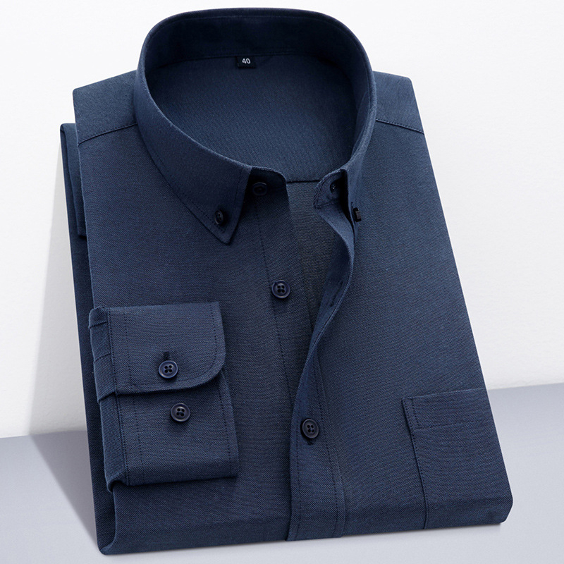 Cămașă Kinton Crocodile Oxford Spinning, din bumbac, guler pătrat, mâneci lungi