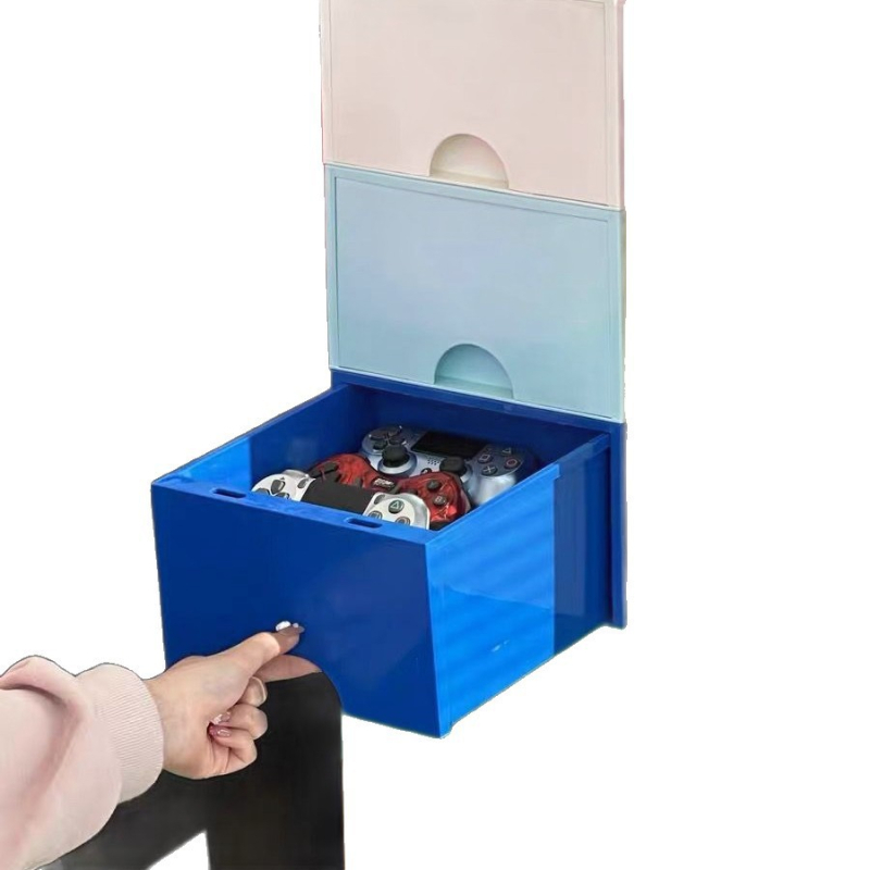 Kutija za skladištenje s ladicom, uzorak crtića, prijenosni organizator dnevnog boravka, model 0044, plastični materijal, kapacitet 0–5 L