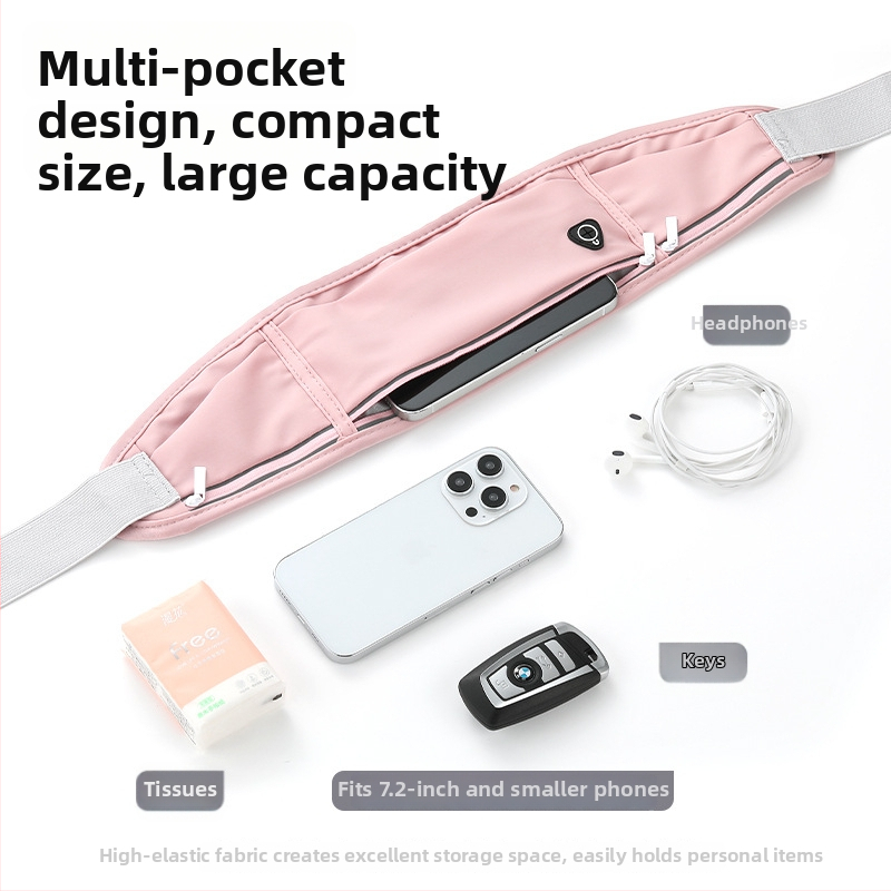 Najlon sportski pojas s džepom za telefon i držačem za bocu vode, prozračan, vodootporan, ultralak, za aktivnosti na otvorenom, unisex