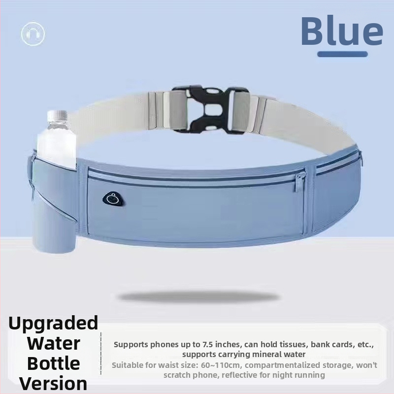 Najlon sportski pojas s džepom za telefon i držačem za bocu vode, prozračan, vodootporan, ultralak, za aktivnosti na otvorenom, unisex