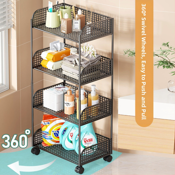 Μπάνιο: πολυπίπεδη μεταλλική μονάδα αποθήκευσης με ρόδες για καλλυντικά και νεροχύτη