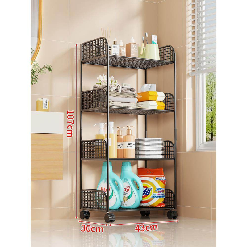 Μπάνιο: πολυπίπεδη μεταλλική μονάδα αποθήκευσης με ρόδες για καλλυντικά και νεροχύτη
