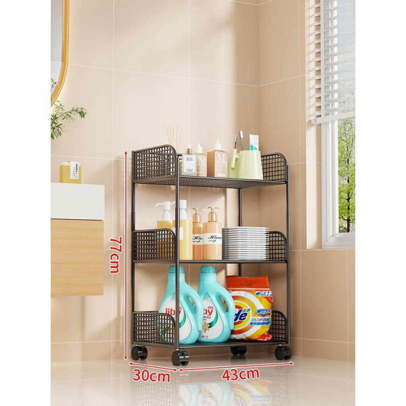 Μπάνιο: πολυπίπεδη μεταλλική μονάδα αποθήκευσης με ρόδες για καλλυντικά και νεροχύτη