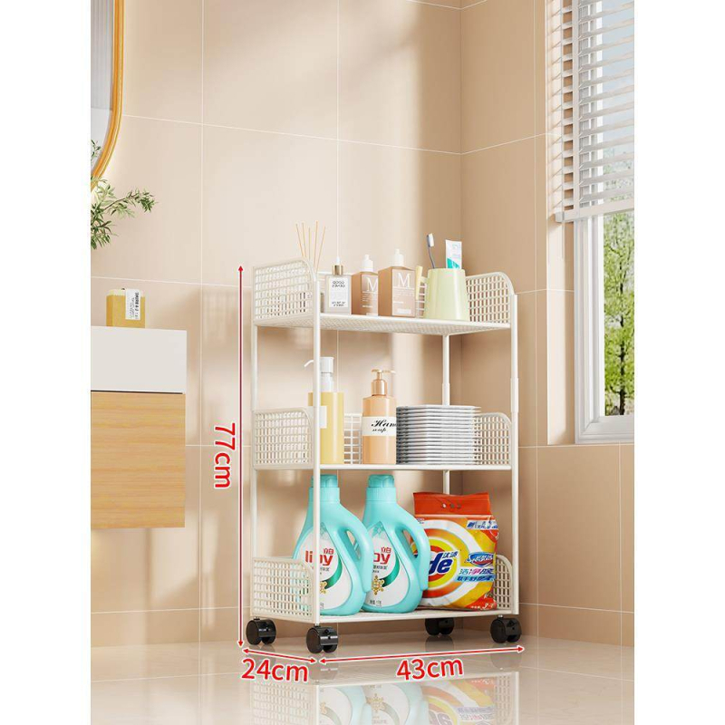 Μπάνιο: πολυπίπεδη μεταλλική μονάδα αποθήκευσης με ρόδες για καλλυντικά και νεροχύτη