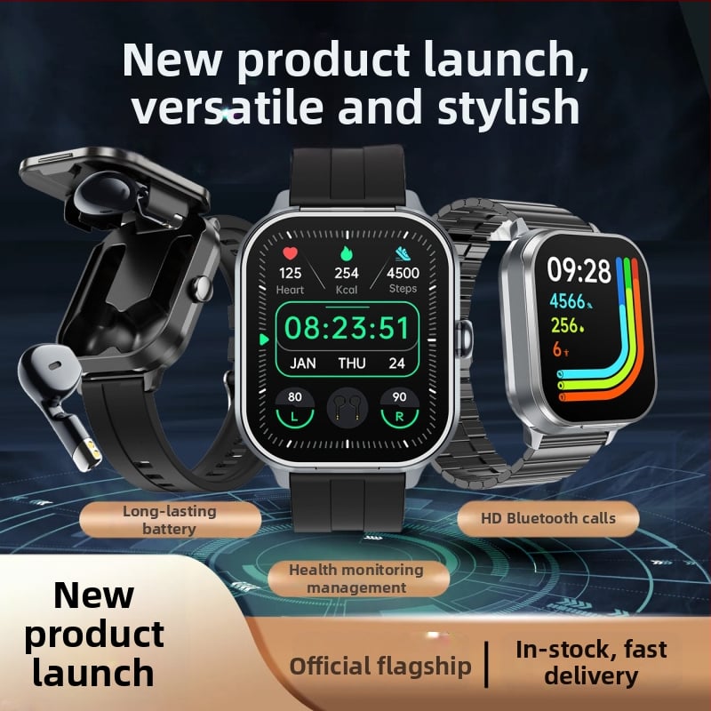 Pametni sat s Bluetooth pozivima i uključenim stereo slušalicama, praćenje otkucaja srca, krvnog tlaka, zasićenja krvi i sna