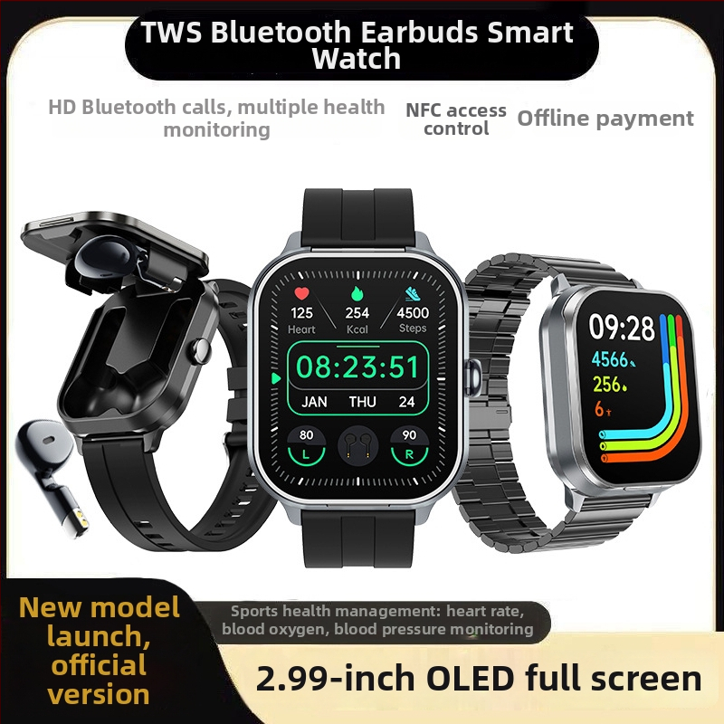 Pametni sat s Bluetooth pozivima i uključenim stereo slušalicama, praćenje otkucaja srca, krvnog tlaka, zasićenja krvi i sna