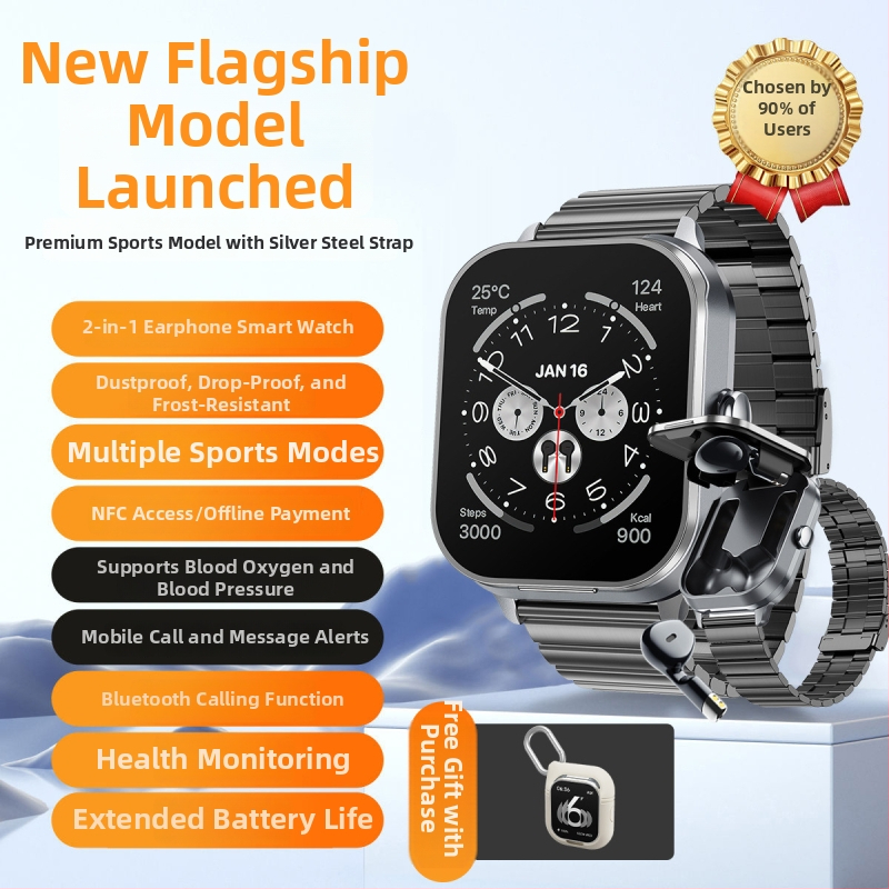 Pametni sat s Bluetooth pozivima i uključenim stereo slušalicama, praćenje otkucaja srca, krvnog tlaka, zasićenja krvi i sna