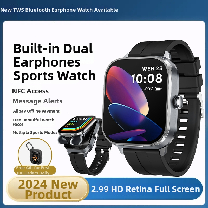 Pametni sat s Bluetooth pozivima i uključenim stereo slušalicama, praćenje otkucaja srca, krvnog tlaka, zasićenja krvi i sna