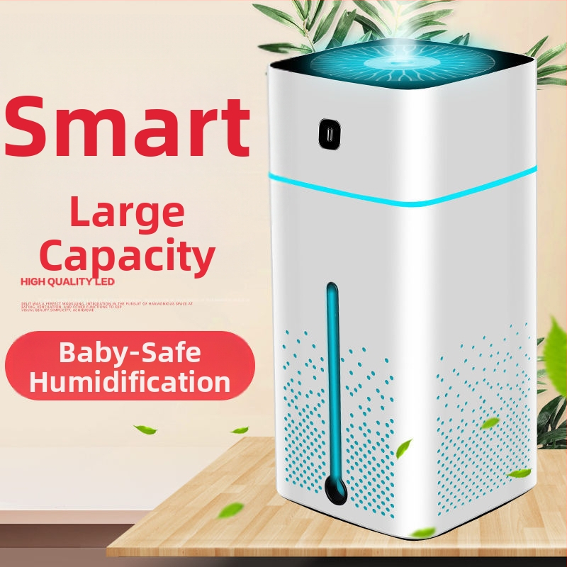 Inteligentný zvlhčovač do domácnosti a kancelárie, tichý chod, nádrž 0,5–1 L, 3 a viac výstupov hmly, konštantná vlhkosť, napájanie batériou (do miestností do 10 m2)