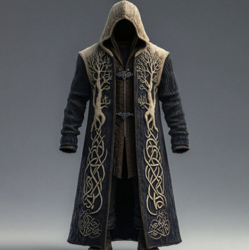 Palton de iarnă unisex cu glugă, guler rever, lungime peste 100 cm, imprimeu digital, buzunare laterale