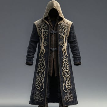 Palton de iarnă unisex cu glugă, guler rever, lungime peste 100 cm, imprimeu digital, buzunare laterale