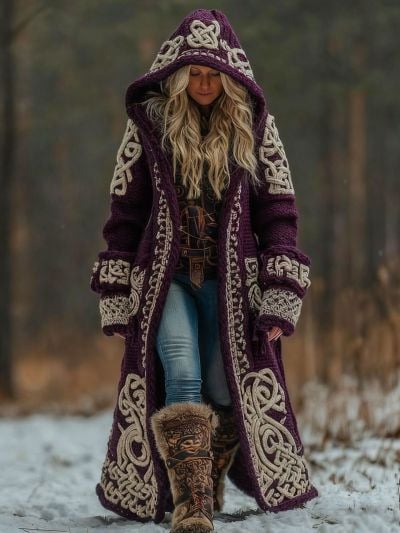 Palton de iarnă unisex cu glugă, guler rever, lungime peste 100 cm, imprimeu digital, buzunare laterale