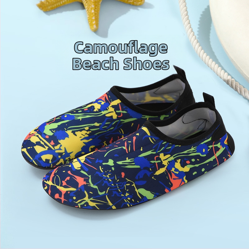 Ανδρικά παπούτσια παραλίας για νερό – κατάλληλα για βάδισμα σε νερό και snorkeling; διαπνοή με δικτυωτό εσωτερικό, αντιολισθητική σόλα από καουτσούκ, Lycra επάνω μέρος, χαμηλό προφίλ