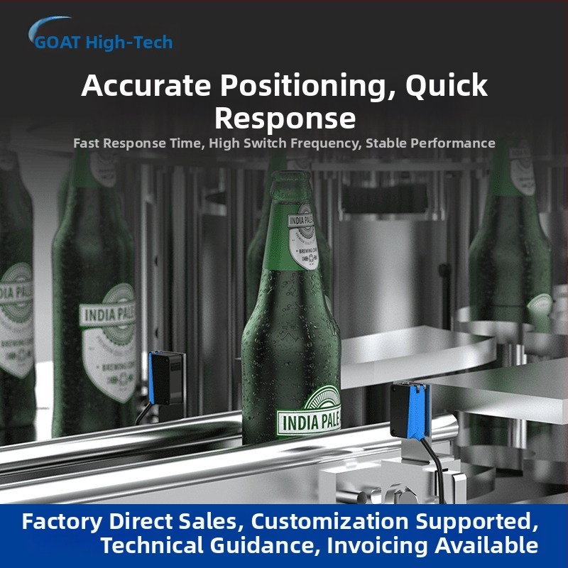 Négyzet alakú fotóelektronikus érzékelő infravörös fényforrással, gyors mozgásészlelés, detektálási módok: diffúz reflexió/through-beam/tükrös reflexió, csatlakozás: 2 m vezeték, maximális terhelési áram 100 mA