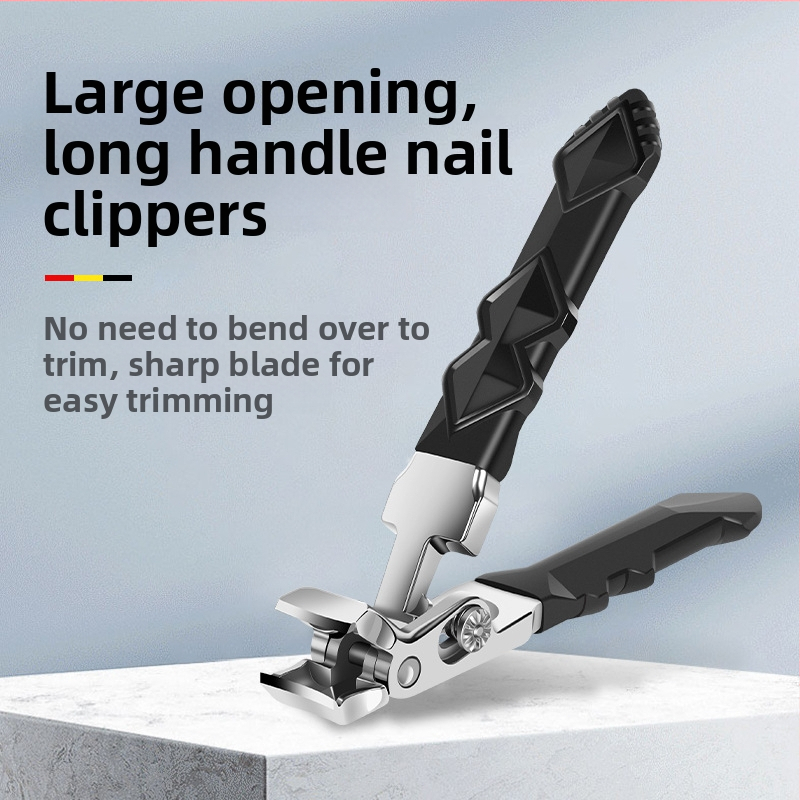 Σετ κοπτών νυχιών με μεγάλο άνοιγμα, επίπεδο στόμιο, φορητό, από πλαστικό και ανοξείδωτο ατσάλι
