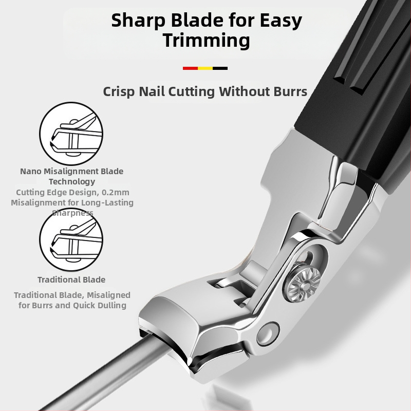 Σετ κοπτών νυχιών με μεγάλο άνοιγμα, επίπεδο στόμιο, φορητό, από πλαστικό και ανοξείδωτο ατσάλι