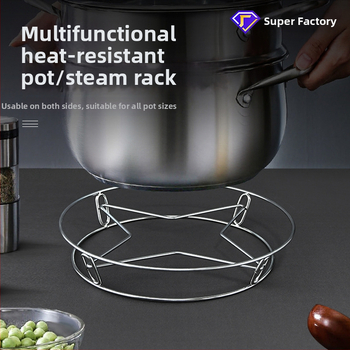 Kaiwang рафт за кухня от неръждаема стомана за гювечи и пароварки, двойно ниво, топлоизолационна подложка, мултифункционален